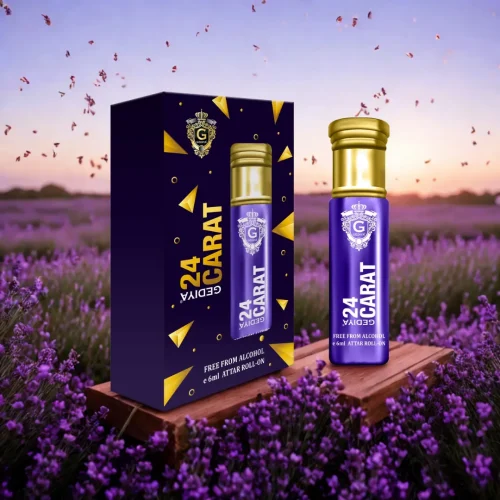 Gediya 24 Carat Attar | Alcohol-Free Roll-On with Oud, Saffron & Amber – 6ml