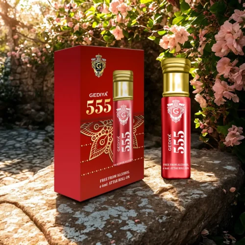 Gediya 555 Attar | Alcohol-Free Roll-On with Green, Floral & Resinous Notes – 6ml