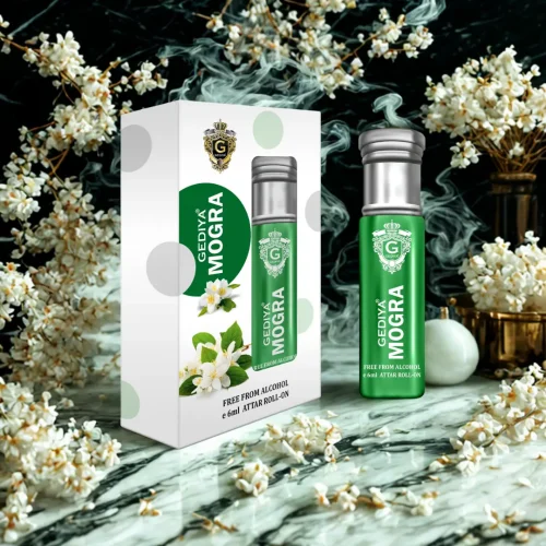Gediya Mogra Attar | Alcohol-Free Roll-On with Jasmine Sambac & Soft Woody Notes – 6ml