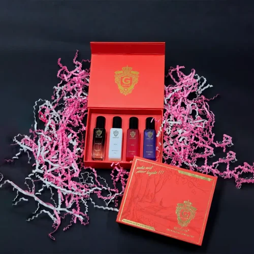Gediya Gift Set Red | Set of 4 Mini Perfumes – 20ml Each | Ideal for Gifting